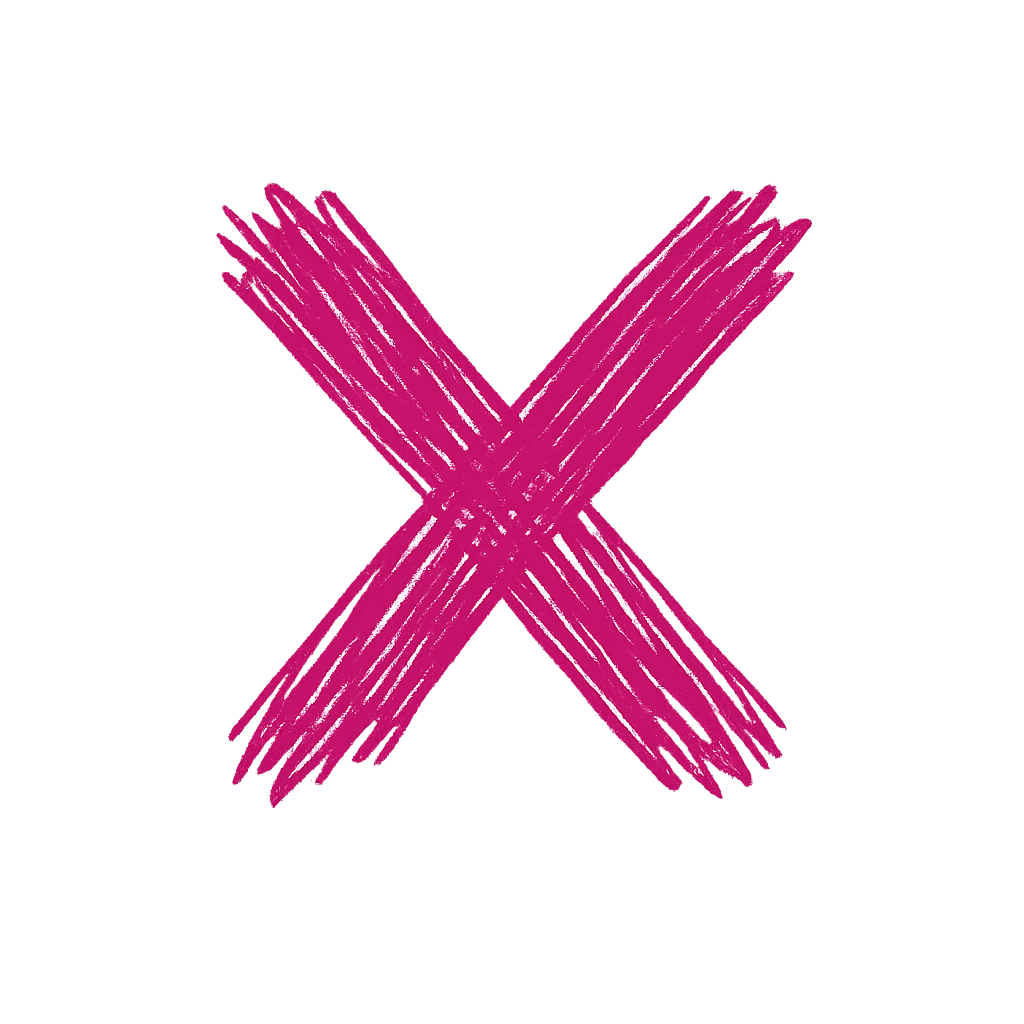 magenta sketchy x symbol
